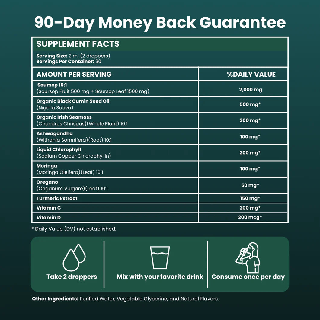 10-in-1 Soursop Moringa Seamoss Ancient Vitality Drops